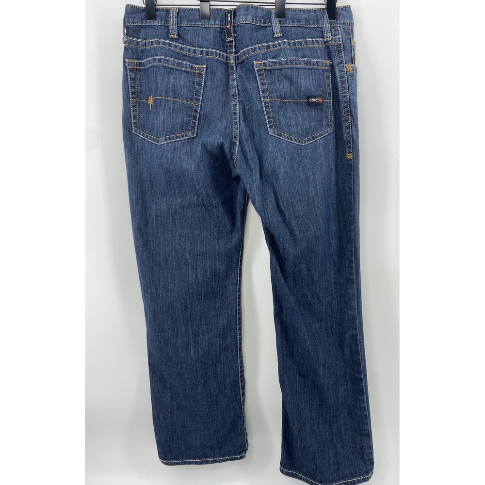 Ariat FR Jeans Mens 38x32 Blue M4 Relaxed Boot Work Fire Resistant Denim Cowboy - Picture 2 of 13